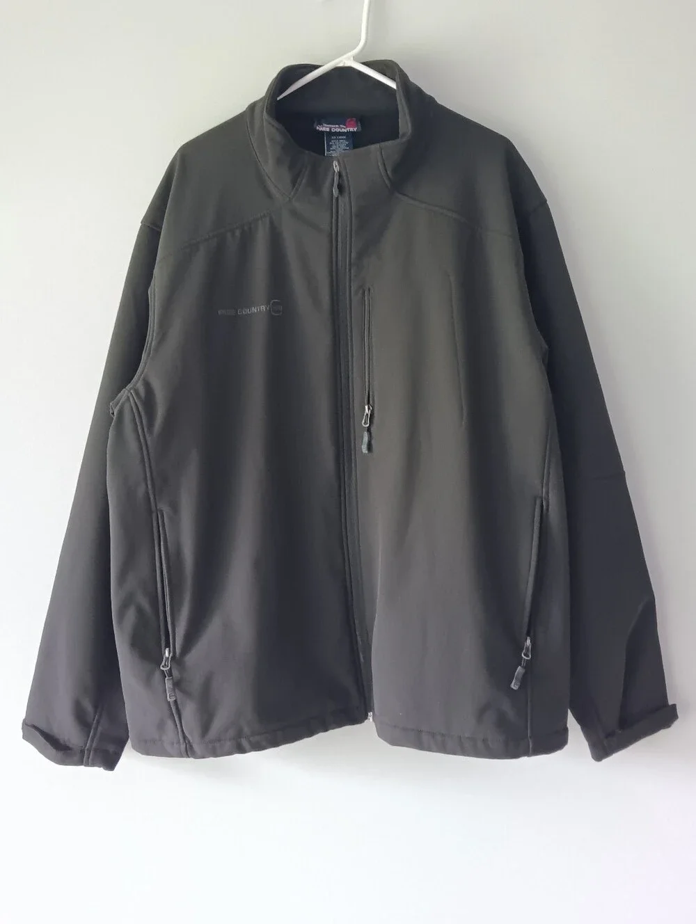 Free Country Jacket Zip-Front Mock-Neck Lined Pockets Black XX Large